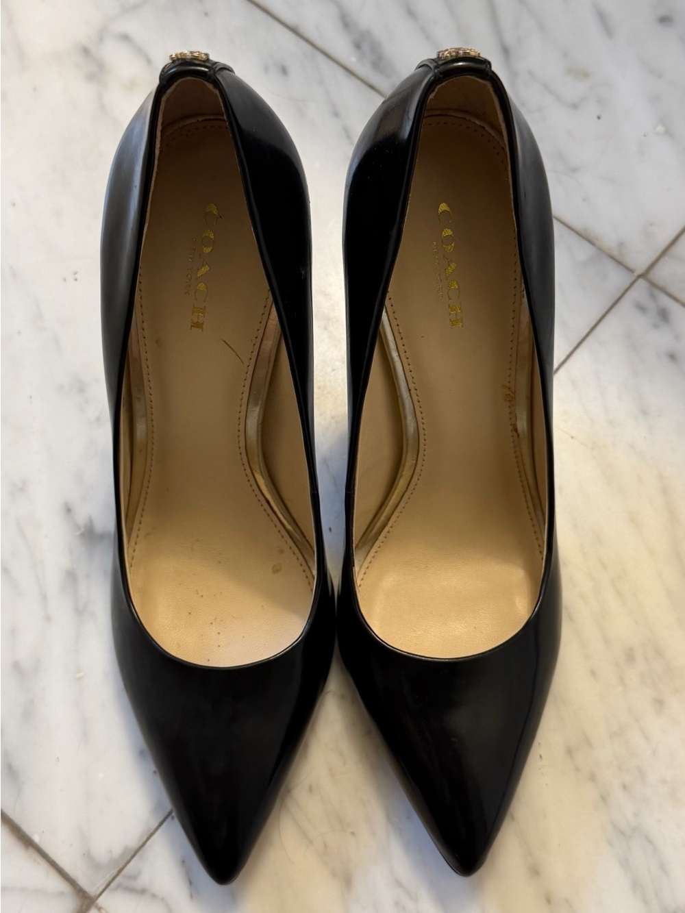 Coach Black Patent Leather Heels Size 7